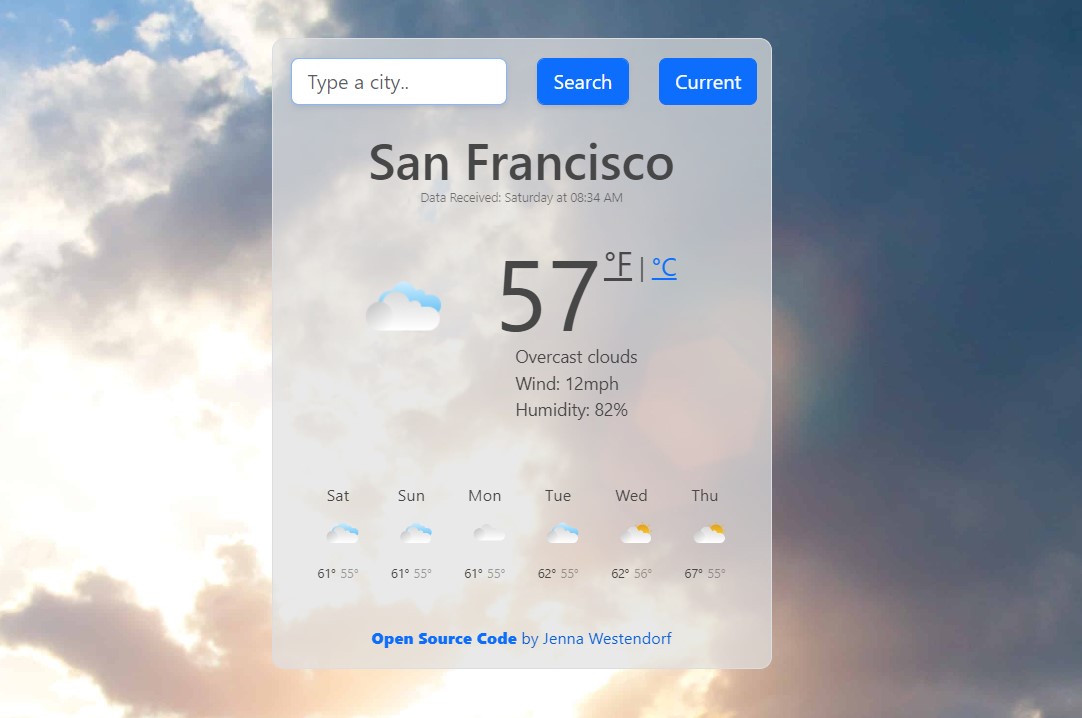 weather app preview